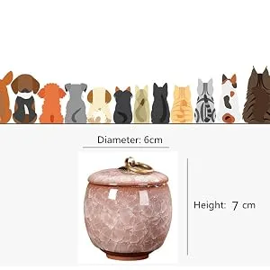 Handicrafted Ceramics Mini Pet Urns Cremation Urns Ceramics Memorial Ashes Urn Ashes Keepsake Memorial Ashes Holder Pet Coffin Beautiful Ashes Keepsake Sealed Ceramic (Pink) - ashes keepsake memorial ashes holder