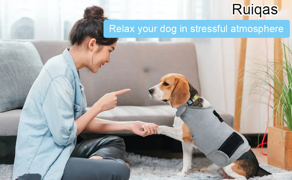 Ruiqas Anxiety Coat for Dog Lightweight Wrap Vest Calming Jacket for Anxious Pets Keep Calming Comfort Light Grey S - product information 1