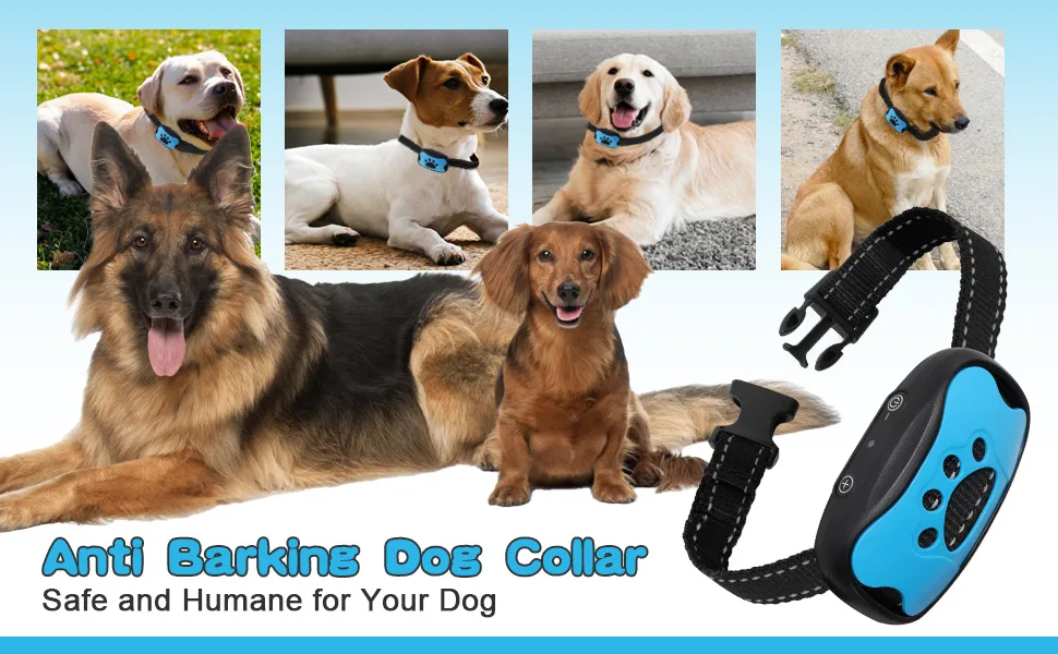 Anti Bark Collars for Dogs Rechargeable Bark Collar with 7 Adjustable Sensitivity Levels Smart Dog Barking Collar Humane Vibration Beep Anti Barking Device for Small Medium Large Dogs - Barking dog collar