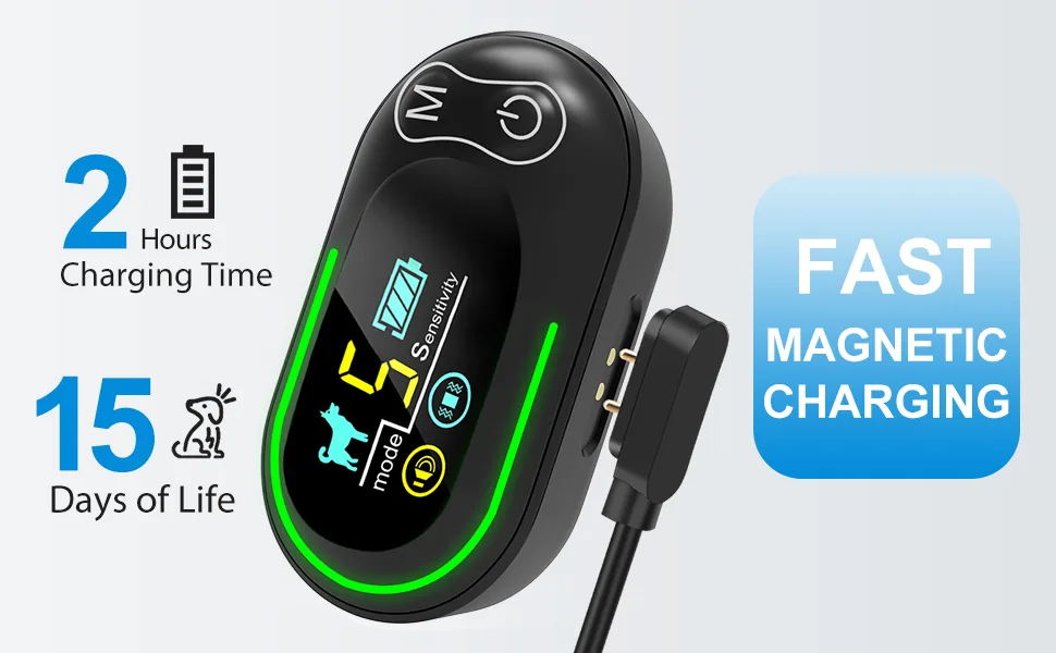 CANDYDOG Bark Collar Smart Anti Barking Collars with 5 Adjustable Sensitivity Vibration & Beep Modes No Shock IP67 Waterproof Stop Dog Barking Device for Small Medium Large Dogs - Anti Barking Dog Collars