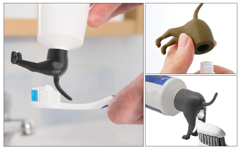 Pooping Dog Butt Toothpaste Topper Dog Poop Toothpaste Dispenser Funny Pooping Toothpaste Cap Creative Gift for Kids Adults Friends (Brown) - dog poop toothpaste dispenser