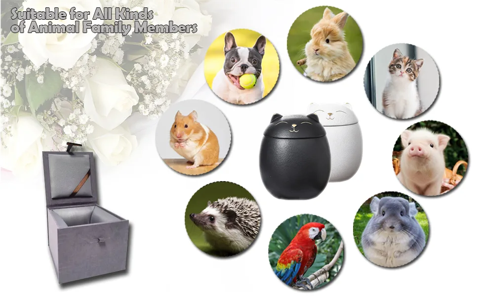 Mini Urns for Ashes Handicrafted Matte Ceramic Cat Ashes Urns Small Pets Ashes Keepsake Memorial Gift Ashes Holder with Exquisite Box-Black Small S Black - ceramic cat ashes urn