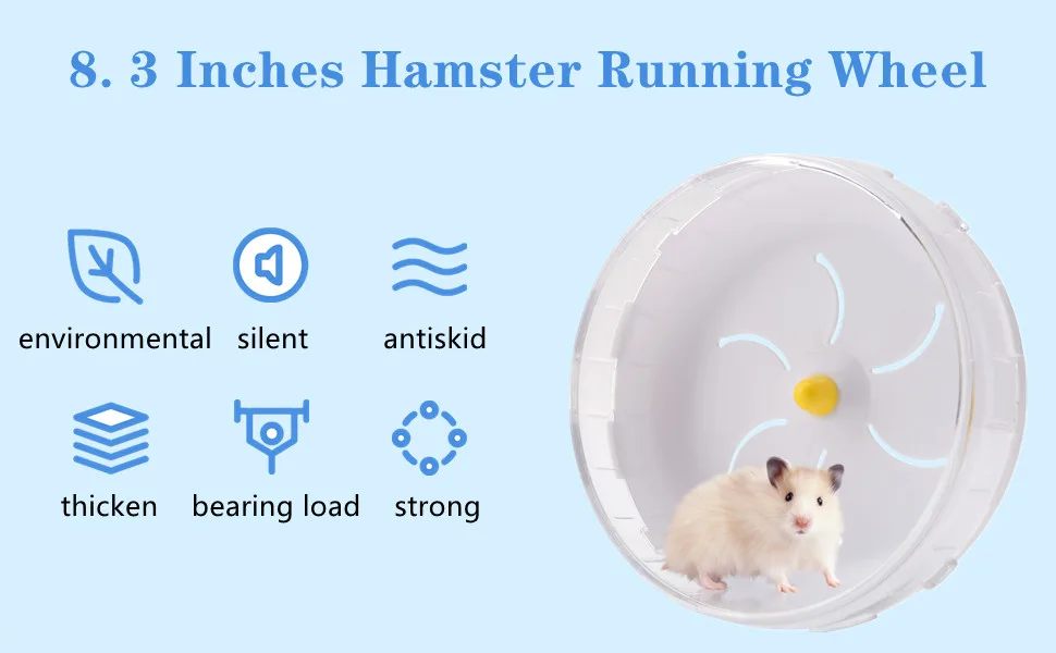 21cm/8.3In Silent Hamster Exercise Wheel Pets Running Sports Jogging Wheel Silent Large Spinner Exercise Running Wheel for Hamsters Gerbils Mice or Other Small Animals - product information 7