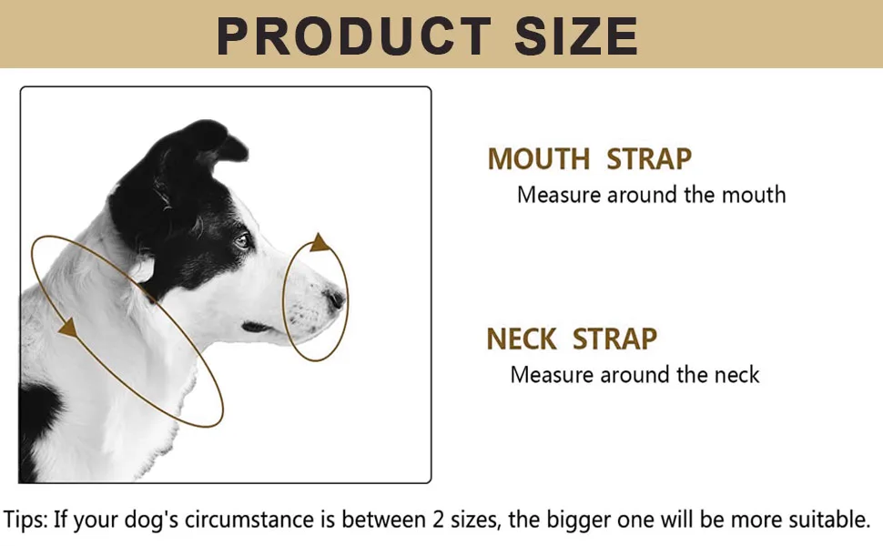 Voarge Dog Muzzle Dog Head Collar with Safety Strap Head Halter Collar for Dogs Adjustable and Easily Control for Small Medium and Large Dogs (XXL) - product information 4