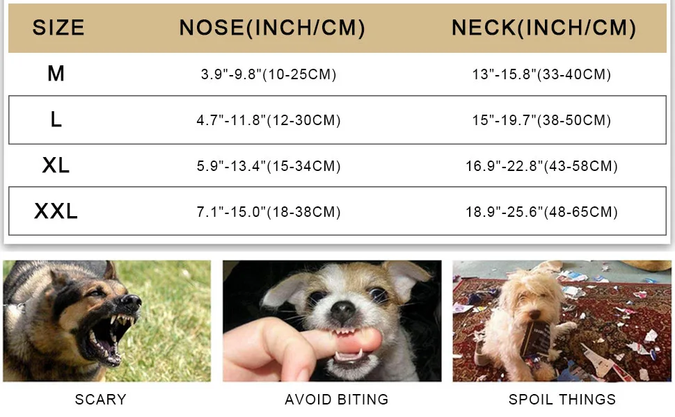 Voarge Dog Muzzle Dog Head Collar with Safety Strap Head Halter Collar for Dogs Adjustable and Easily Control for Small Medium and Large Dogs (XXL) - product information 5