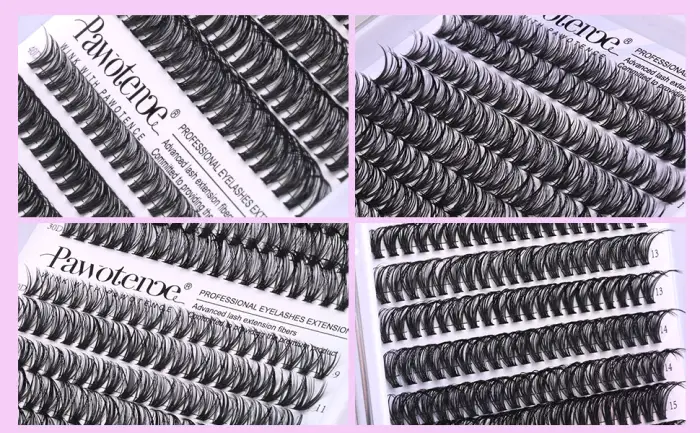 Pawotence Individual Eyelashes 280pcs 40D Curl Cluster Lashes Individual Cluster 9-16mm Mix Eyelash Clusters Lash Extensions for Self Application at Home(40D-0.07D-9-16MIX) - lash clusters