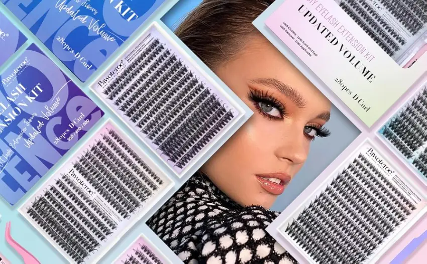Pawotence Individual Eyelashes 280pcs 40D Curl Cluster Lashes Individual Cluster 9-16mm Mix Eyelash Clusters Lash Extensions for Self Application at Home(40D-0.07D-9-16MIX) - lash extension kit
