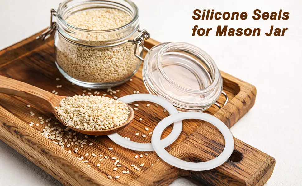 sourcing map Silicone Seals for Mason Jar 12pcs - Rubber Gasket for Glass Jars Standard Mouth Leak Proof Fits Canning Lids (White) 70mm - Silicone Seals for Mason Jar