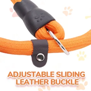 Slip Collar Dog Training Choke Collar Round Climbing Rope Material Dog Adjustable P Collar Soft No Pull Collar Rope for Pet Walking Suitable for Small Medium Large Dogs(Black L) L Black - detai