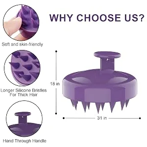 Hbaid Root Comb Applicator Bottle with Scalp Massager Shampoo Brush Hair Coloring Dye and Scalp Treatment Head Relaxation Tools White(3 Pcs) 3pcs White - product information 4