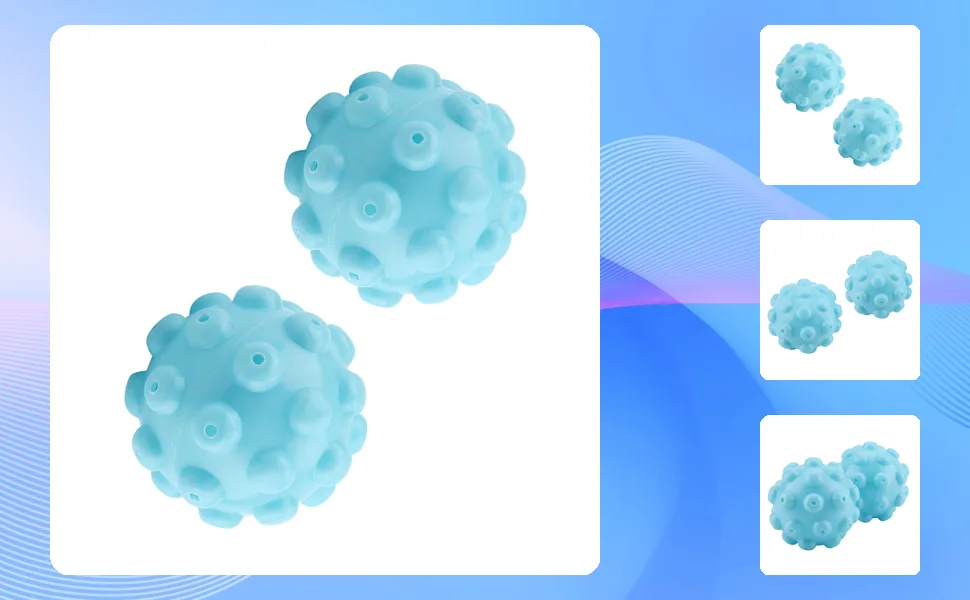SEAFRONT 2Pcs/Set Blue Pvc Reusable Washing Liquid Dosing Ball Mr Steamy Balls Laundry Washing Fabric Softener Ball Accessories - Washing Liquid Dosing Ball