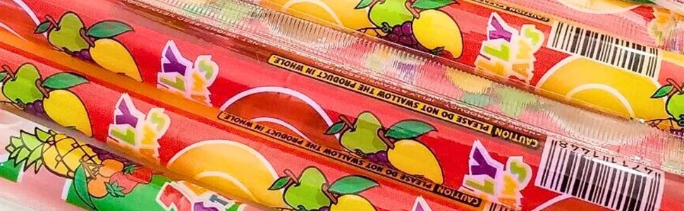 Vmart Jelly Straws Assorted Fruit Flavours Tik tok Sweets Sticks Snacks 300g - Jelly Straws Assorted Flavours Strawberry, Grape, Pineapple, Apple Snack