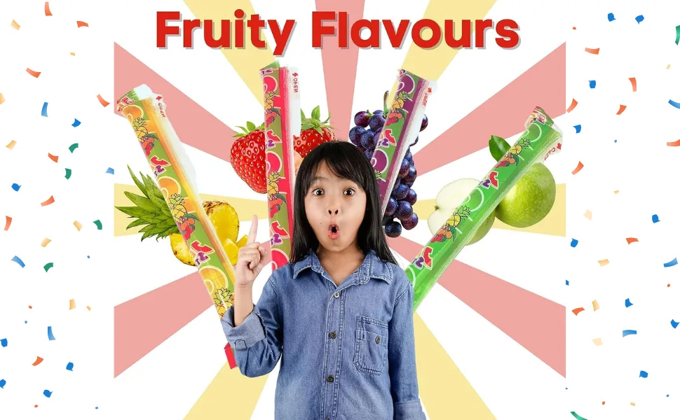 Vmart Jelly Straws Assorted Fruit Flavours Tik tok Sweets Sticks Snacks 300g - Jelly Straws Assorted Flavours Strawberry, Grape, Pineapple, Apple Snack