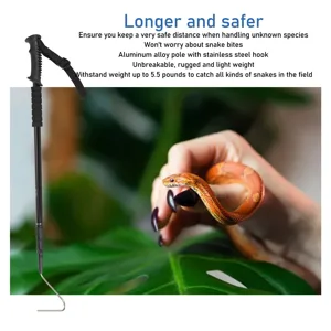 Zerodis Snake Tong Reptile Grabber Rattle Snake Catcher Retractable Snake Hook Changeable Snake Hook Reinforced Lightweight Reptile Grabber Snake Catcher with Handle - Retractable Snake Hook Changeable Snake Hook Reinforced Lightweight Reptile Grabber Snake Catcher wi