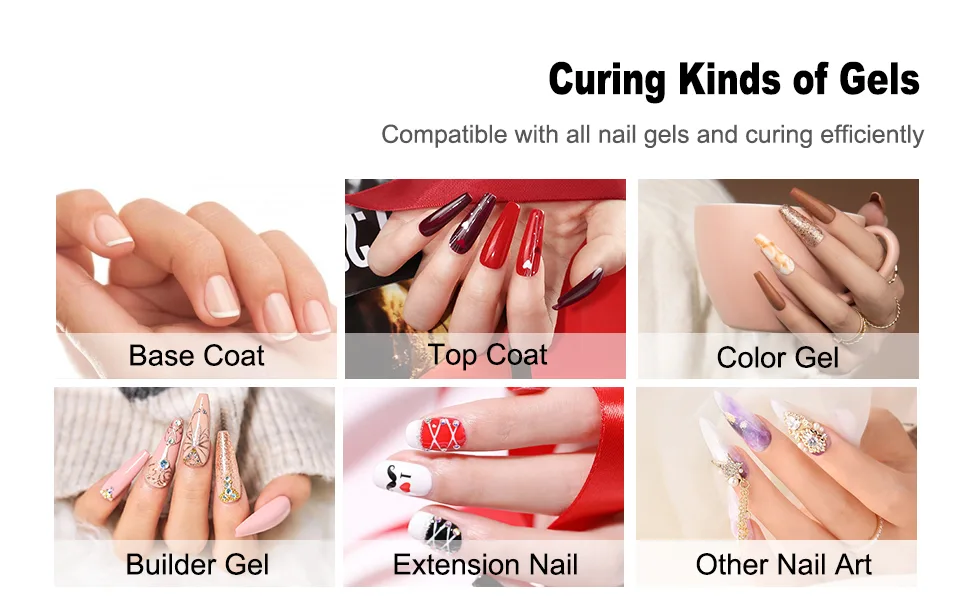 UV Led Nail Lamp 168W Nail Dryer UV Light for Shellac Manicure Gel with 4 Timers LCD Display USB Plug Nail Light DIY Tools for Beginners Home Salon Use - product information 6