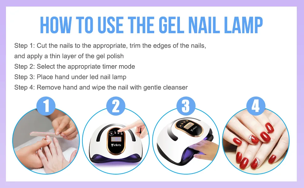UV Led Nail Lamp 168W Nail Dryer UV Light for Shellac Manicure Gel with 4 Timers LCD Display USB Plug Nail Light DIY Tools for Beginners Home Salon Use - product information 7