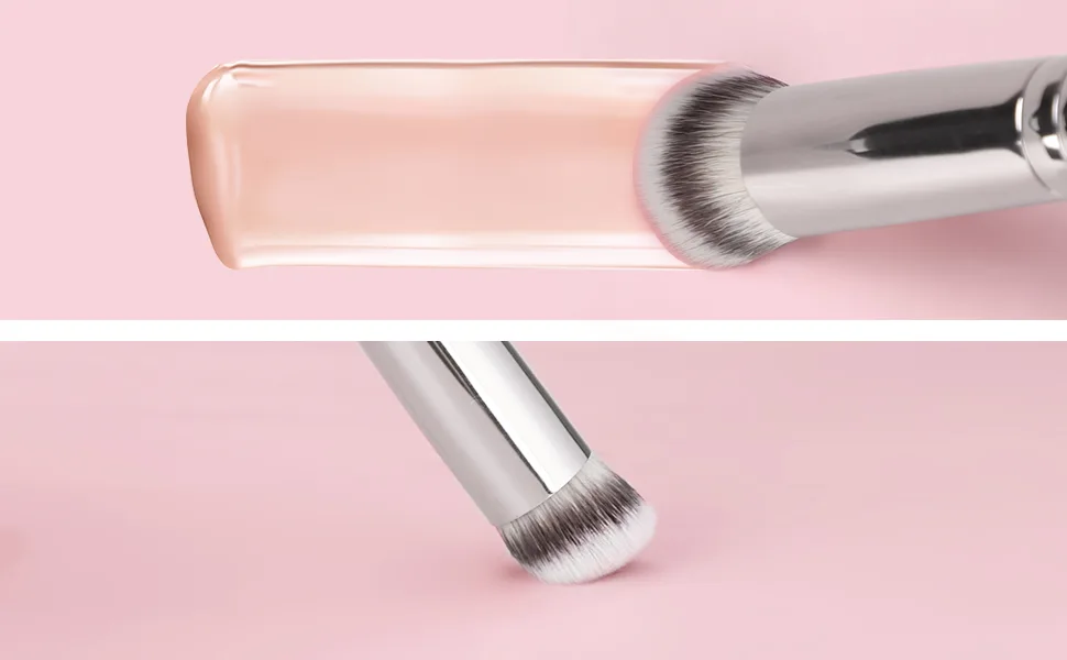 TEOYALL Angled Flat Concealer Brush Dense Synthetic Contour Brush for Bronzer Liquid Foundation Cream Powder Blending Buffing Stippling Brush 270 - under eye concealer brush
