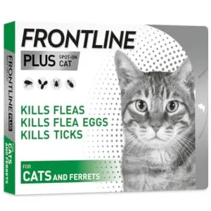 FRONTLINE Plus Flea & Tick Treatment for Cats and Ferrets - 3 Pipettes - Frontline Cat PLUS