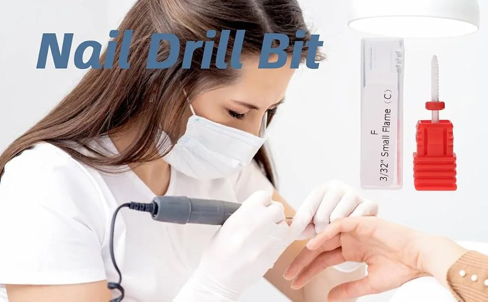 Ceramic Nail Drill Bits Professional Nail Drill Bits for Gel Nails Safety Cuticle Drill Bits for Nails Ceramic Grinding Head for Manicure Pedicure Nail Care(Fire Arrow F) - Ceramic Nail Drill Bits