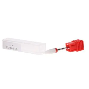 Nail Drill Bits Ceramic Manicure Drill Bits Ceramic Burr Podiatry Thick Nails Grinding Head for Manicure Pedicure Cuticle Gel Nail Polishing Red(Round Flat Head F) - Grinding Head for Manicure Pedicure