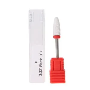 Nail Drill Bits Ceramic Manicure Drill Bits Ceramic Burr Podiatry Thick Nails Grinding Head for Manicure Pedicure Cuticle Gel Nail Polishing Red(Round Flat Head F) - Nail Drill Bits