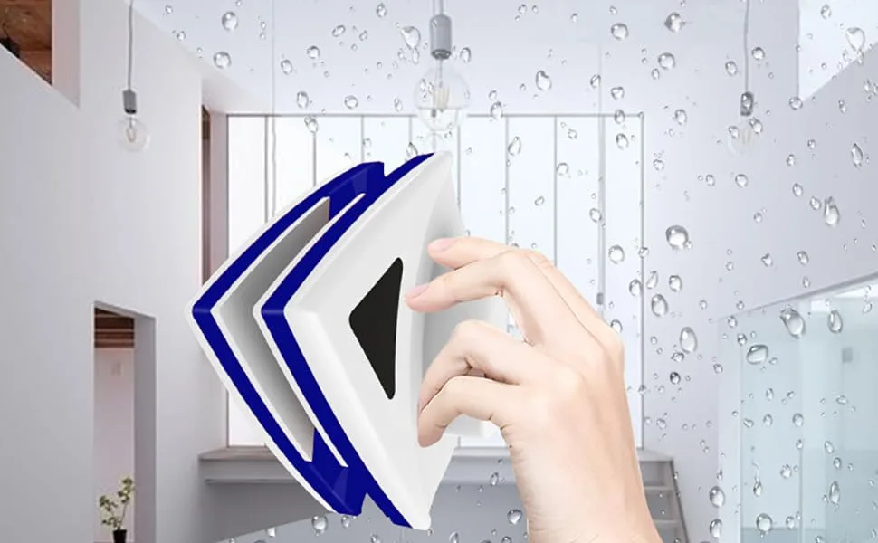 YOPOTIKA Double Window Glass Cleaning Tool Side Magnetic Brush Cleaner Wiper Surface for Single-Layer 3-8mm Thick Windows Equipped with 2m Anti-Dropping Rope - Double Window Glass Cleaning Tool