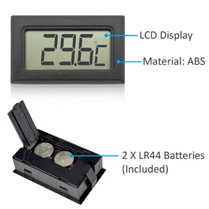 VOKTTA 3PCS Digital LCD Thermometer Temperature Monitor with 1M NTC Probe for Refrigerator Aquarium -50 C +110 C Black - Digital LCD Thermometer Temperature Monitor with 1M NTC Probe 50°C~ +110 °C