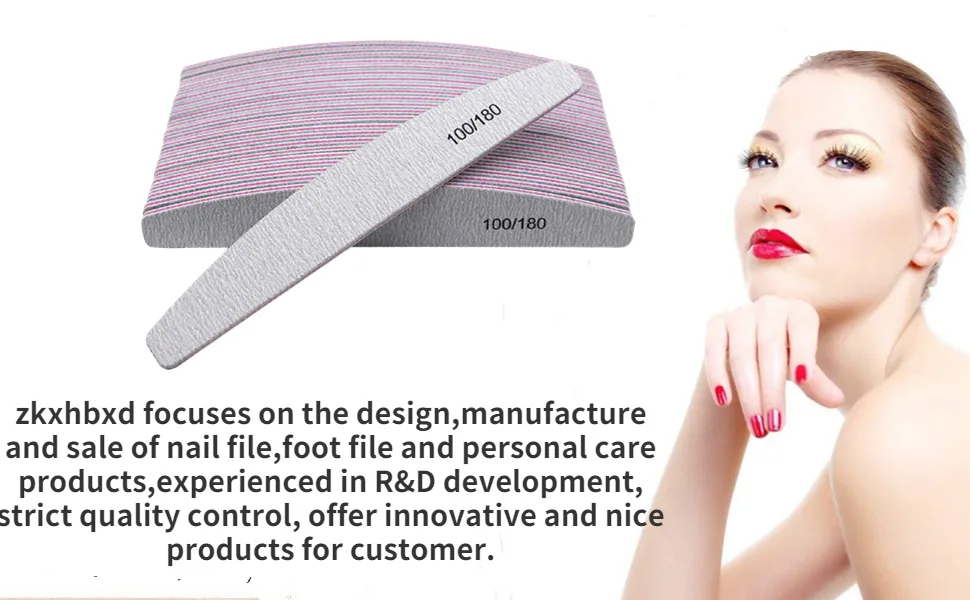 Nail Files 10 Pieces 100/180 Grits and Buffers Professional Reusable Double Sided Emery Boards Manicure Tool for Acrylic Nails - nail file
