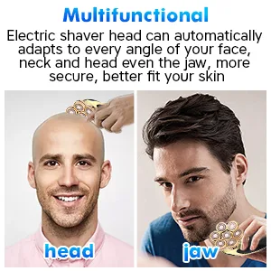 7 Heads Electric Shaver Blades Floating Washable Blade Electric Razor Shaver Head Replacement for Men(Black Silver) - Multifunctional