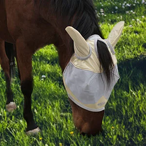 Maskology Horse Fly Mask Standard with Ears UV Protection for Horse Breathable Mask for Horses Red (M Cob) - product information 4