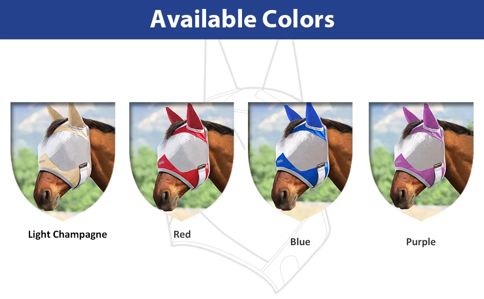 Maskology Horse Fly Mask Standard with Ears UV Protection for Horse Breathable Mask for Horses Red (M Cob) - product information 5