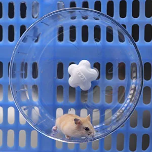 iFCOW Hamster Running Wheel 17CM Round Silent Spinner Exercise Wheel Jogging Wheel Cage Attachment Hamster Toy for Small Animal Gerbils Mice - hamster cage accessory