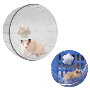 iFCOW Hamster Running Wheel 17CM Round Silent Spinner Exercise Wheel Jogging Wheel Cage Attachment Hamster Toy for Small Animal Gerbils Mice - hamster jogging wheel