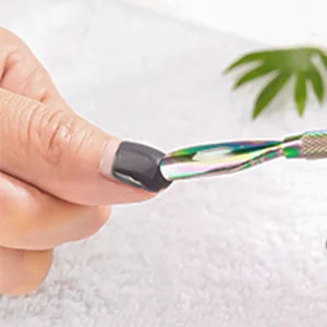 FVION Professional Stainless Steel Cuticle Pusher Dual Tool UV Gel Polish Soak Off Remover Double Ended Nail Cleaner Scraper Multi-colored-2 - Cuticle pusher