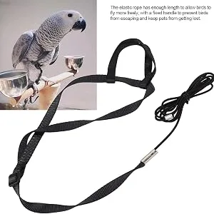 Bird Harness and Leash for Parrot Adjustable Bird Harness Parrot Flying Leash with Adjustable Buckle for African Grey Cockatoo black M - Bird Harness and Leash