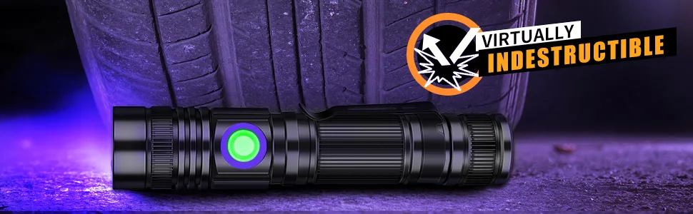 DARKBEAM UV Light Torch Ultraviolet Flashlight Rechargeable 365nm Wood's Lamp Black Light Blacklight Portable Mini Handheld LED Pet Urine Ringworm Detector Resin Curing Pocket-Sized - A300