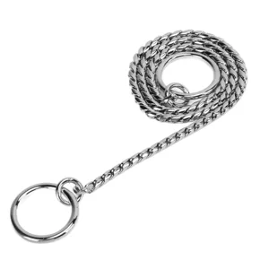 Dog Collar P Chain Pet Training Choke Collar Adjustable and Durable Copper Sanke Chain for Dog(4.0mm*55cm) - product information 2