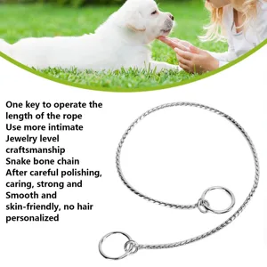 Dog Collar P Chain Pet Training Choke Collar Adjustable and Durable Copper Sanke Chain for Dog(4.0mm*55cm) - product information 3