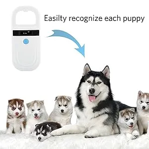 Agatige Pet Microchip Scanner RFID EMID Reader 134.2kHz Rechargeable Animal Chip ID Scanner Handheld RFID Reader for Animal/Pet/Dog/Cat with 128 Tag Information Storage - Pet Microchip Scanner