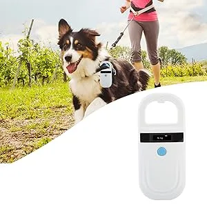 Agatige Pet Microchip Scanner RFID EMID Reader 134.2kHz Rechargeable Animal Chip ID Scanner Handheld RFID Reader for Animal/Pet/Dog/Cat with 128 Tag Information Storage - Pet Microchip Scanner
