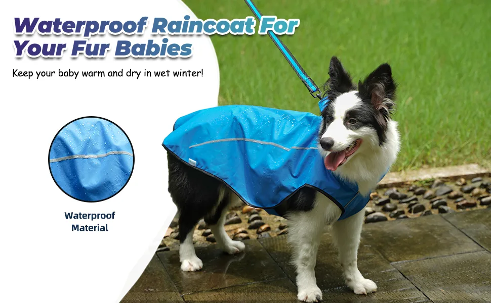 Mile High Life | Dog Raincoat | Adjustable Water Proof Pet Clothes | Lightweight Rain Jacket with Reflective Strip | Easy Step in Closure (S Gray) Small Gray - dog raincoat