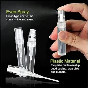 Voarge 30Pcs Mini Spray Atomizer Empty Bottles 2ml Spritzer Bottle Clear Plastic Refillable Bottle for Liquid Travel Party Makeup Tool Portable Perfume Empty Sample Bottle Sprayer - product information 4