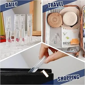Voarge 30Pcs Mini Spray Atomizer Empty Bottles 2ml Spritzer Bottle Clear Plastic Refillable Bottle for Liquid Travel Party Makeup Tool Portable Perfume Empty Sample Bottle Sprayer - product information 8