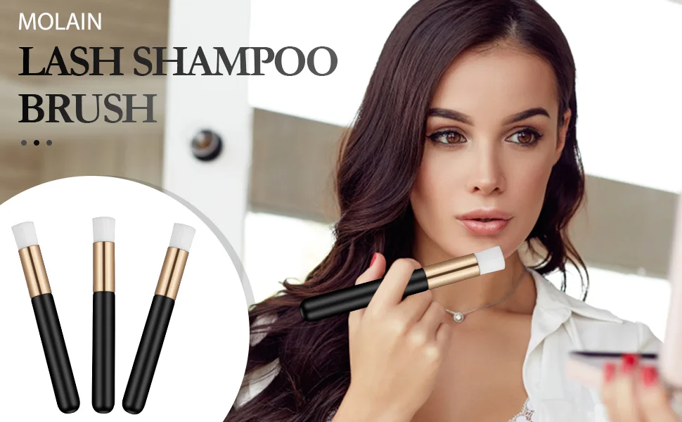 Molain Lash Shampoo Brushes 20 Pieces Nose Pore Deep Cleansing Brush Facial Brushes Eyelash Extensions Brush Washing Brush Lash Cleanser - face make up brush
