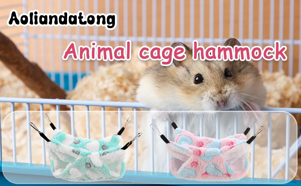 Aoliandatong Small Pet Cage Hammock Bunkbed Sugar Glider Hammock Guinea Pig Cage Accessories Bedding Warm Hammock for Parrot ferret Squirrel Hamster Rat Playing Sleeping(S Green) - Small Pet Cage Hammock