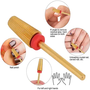 5 in 1 Nail Drill Bits Carbide Cone Cone Cuticle Clean Bit Nail Art Pedicure Manicure Tools Accessories (Available Grit: XF F M C X)(XF) - Punte da trapano per unghie