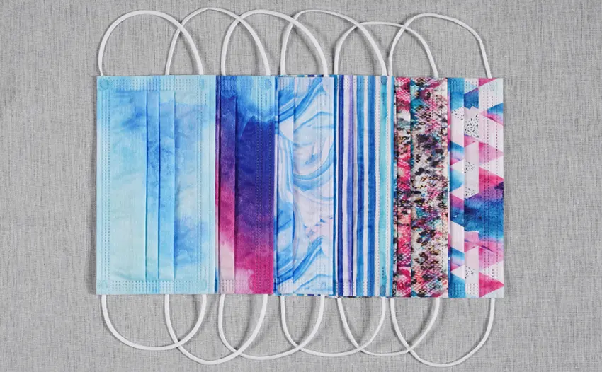 NU R 10pcs Tie Dye 3 Ply Disposable Face Mask Mask with Filter Layer and Elastic Earloop Retail Sealed Bags TIE & DYE-006 - product information 6