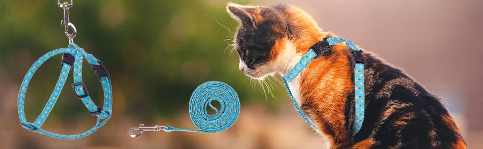BINGPET Cat Harness and Lead Set Escape Proof - Adjustable Soft Vest Harnesses for walking with Pineapple Pattern Pet Chest Strap for Small Medium Large Kitten - product information 2