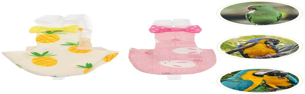 POPETPOP 2Pcs Bird Diaper Parrot Flight Suit Bird Parrot Nappy Pant Pilot Clothing for Parakeet (Random Style) 12 x 6 x 0.3 cm - Bird Diaper Flight Suite