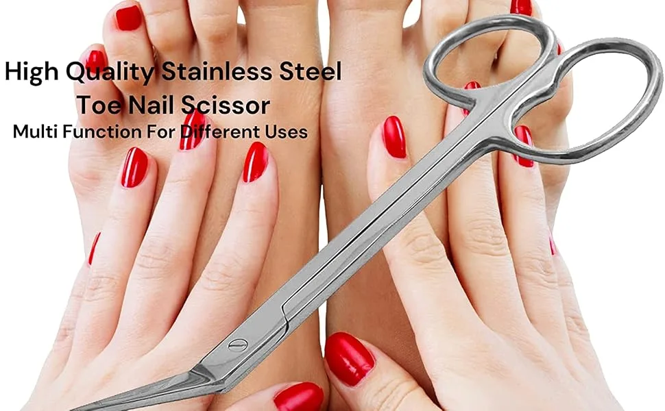 ASM Nail Scissors - Long Handled Sharp Nail Clippers Cutters for Fingernail & Toenail Extra Long Thick Toe Nail Scissors Clippers Cutters Chiropody Podiatry Pouch - Toe Nail Scissor